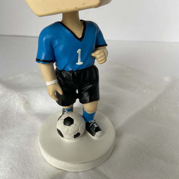 Soccer Photo Frame Sports Statue Cake Topper 6.5" Bobble Head - Picture 8 of 8